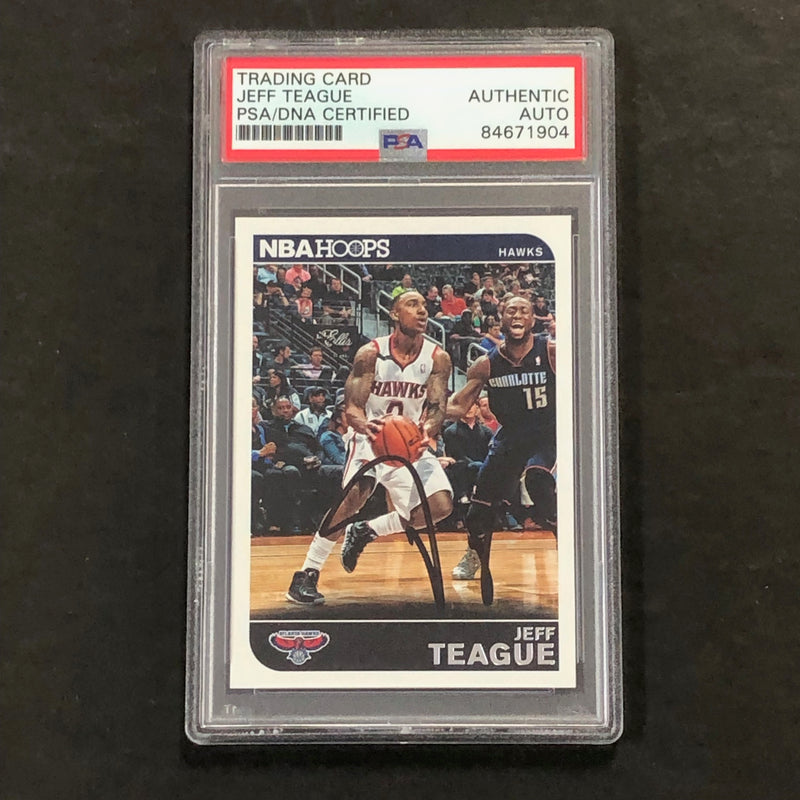 2014-15 Panini NBA Hoops #21 Jeff Teague Signed Card PSA Slabbed Hawks