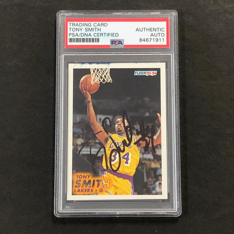 1993-94 Fleer #315 Tony Smith Signed Card PSA Slabbed Lakers