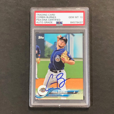 2018 Topps Pro Debut #7 Corbin Burnes Signed Card PSA Slabbed Auto 10 Brewers