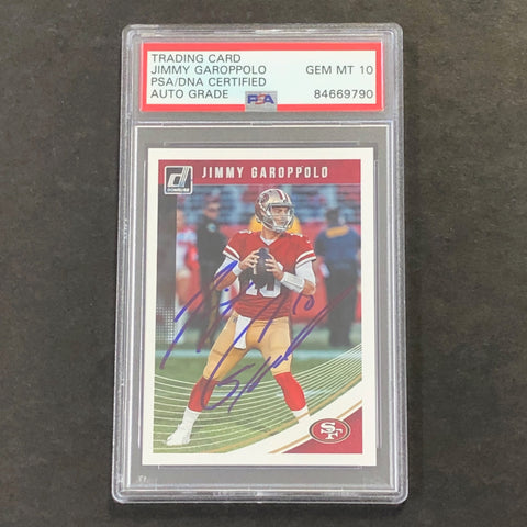 2018-19 Panini Donruss #249 Jimmy Garoppolo Signed Card AUTO 10 PSA Slabbed 49ers