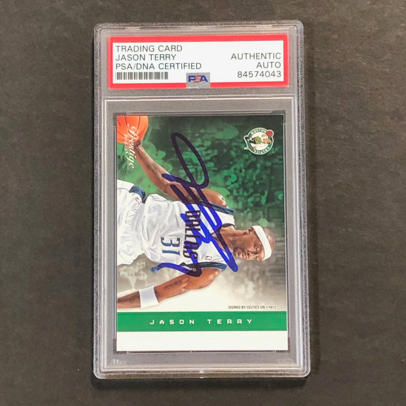 2012-13 Panini Prestige #128 Jason Terry Signed Card AUTO 10 PSA Slabbed Celtics