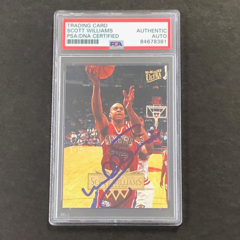 1995-96 Fleer Ultra #136 Scott Williams Signed Card PSA Slabbed 76ers