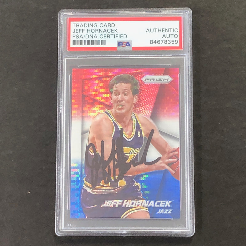 2014-15 Panini Prizm #191 Jeff Hornacek Signed PSA Slabbed Jazz