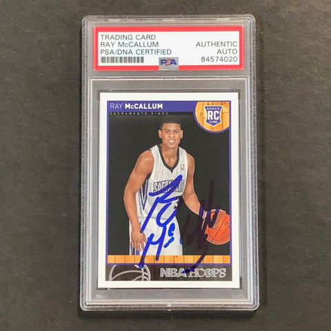 2013-14 NBA Hoops #276 Ray McCallum Signed Card AUTO PSA Slabbed RC Kings