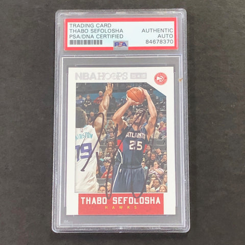 2015-16 NBA Hoops #40 Thabo Sefolosha Signed Card PSA/DNA Slabbed Hawks