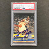 2010-11 Panini Donruss #27 Thaddeus Young Signed Card AUTO PSA Slabbed 76ers