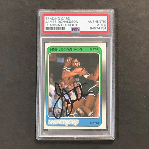 1988-89 Fleer #29 James Donaldson Signed Card AUTO PSA Slabbed Mavericks