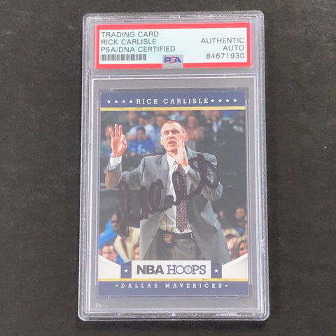 2012 NBA Hoops #44 Rick Carlisle Signed Card AUTO PSA Slabbed