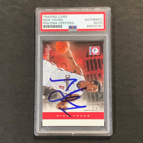 2012-13 Panini Prestige #146 Nick Young Signed Card AUTO PSA Slabbed 76ers