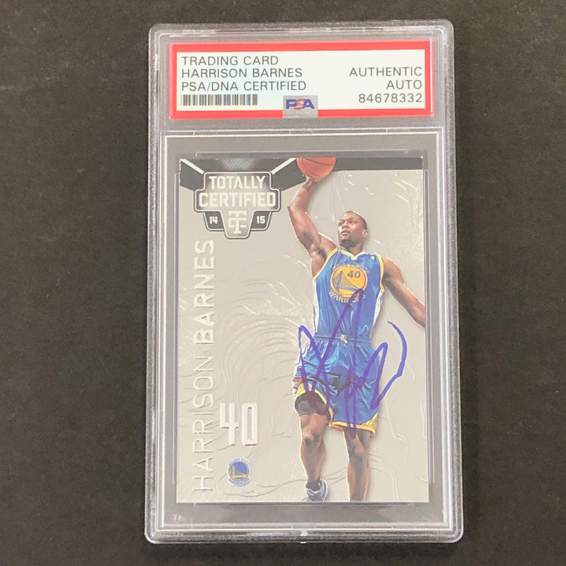 2014-15 Panini Totally Certified #40 Harrison Barnes Signed Card PSA Slabbed Warriors