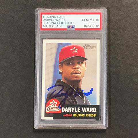 2002 Topps Heritage #166 Daryle Ward Card PSA Slabbed Auto 10 Astros