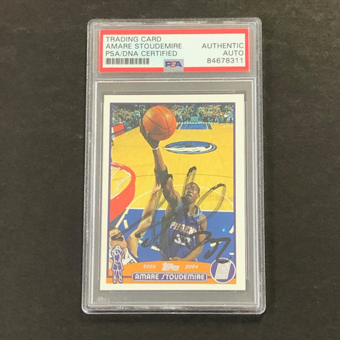 2003-04 Topps #153 Amare Stoudemire Signed Card PSA Slabbed Suns