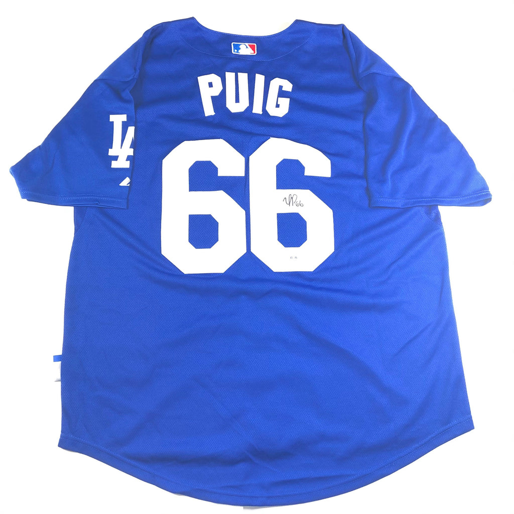 Yasiel Puig Los Angeles Dodgers Autographed Framed Jersey w