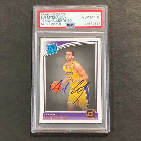 2018 Optic Rated Rookie #193 Svi Mykhailiuk Signed Card AUTO 10 PSA Slabbed RC Lakers