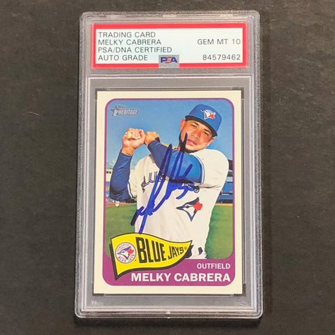 2014 Topps Heritage #139 Melky Cabrera Signed Card PSA Slabbed Auto 10 Blue Jays