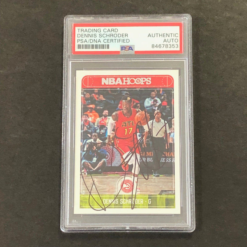 2017-18 Panini Hoops #59 Dennis Schroder Signed Card PSA Slabbed Hawks