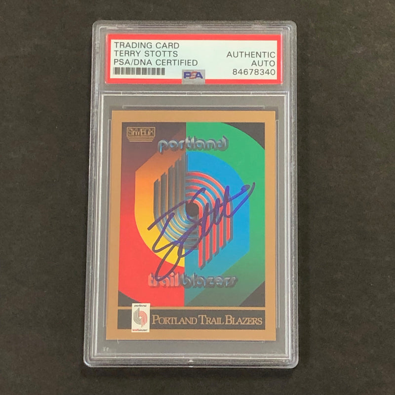 1990 NBA Skybox #349 Terry Stotts Signed Card PSA Slabbed Trailblazers