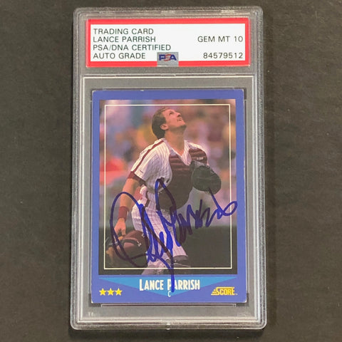 1988 Score Baseball #131 Lance Parrish Signed Card PSA Slabbed Auto 10 Phillies
