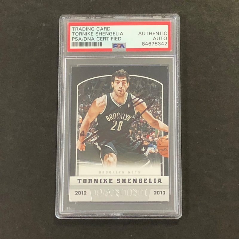 2012-13 Panini Basketball #293 Tornike Shengelia Signed Card PSA Slabbed Nets
