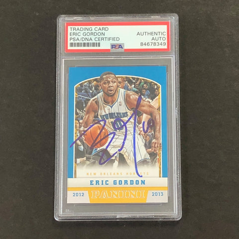 2012-13 Panini #59 Eric Gordon Signed Card PSA Slabbed Hornets