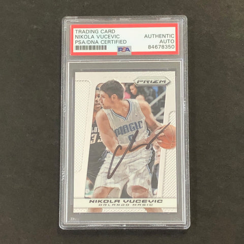 2013-14 Panini Prizm #125 Nikola Vucevic Signed Card PSA Slabbed Magic
