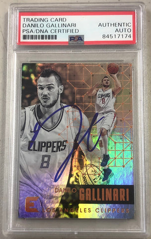 2017-18 Panini Essentials #42 Danilo Gallinari Signed Card AUTO PSA Slabbed Clippers
