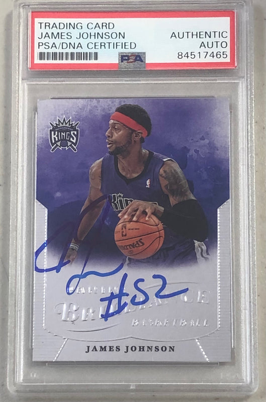 2012-13 Panini Brilliance #173 James Johnson Signed Card AUTO PSA/DNA Slabbed Kings