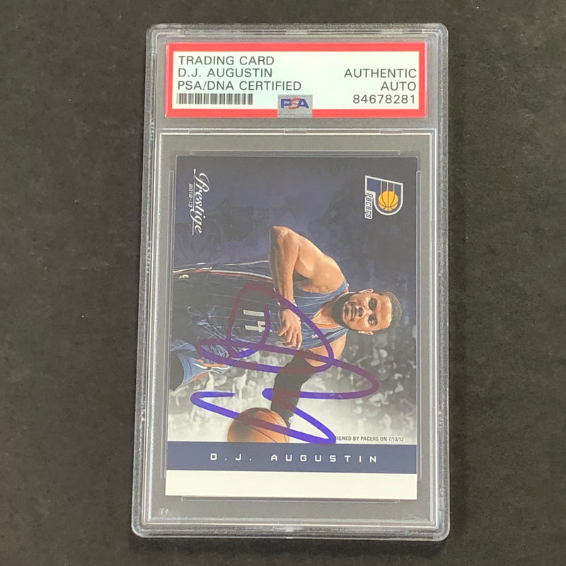 2012-13 Panini Prestige #8 D.J. Augustin Signed Card AUTO PSA Slabbed Pacers
