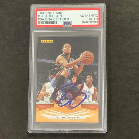 2009-10 Panini Basketball #115 D.J. Augustin Signed Card AUTO PSA Slabbed Bobcats