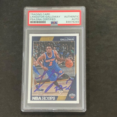 2016-17 NBA Hoops #223 Langston Galloway Signed Card AUTO PSA Slabbed Pelicans
