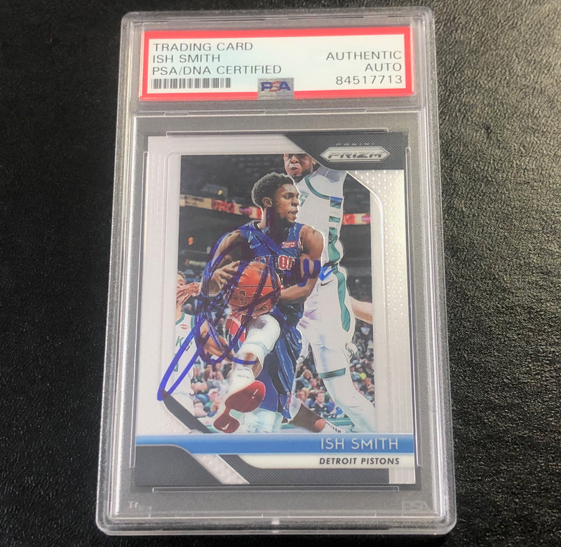 2018-19 Panini Prizm #202 ISH SMITH Signed Card AUTO PSA Slabbed Pistons