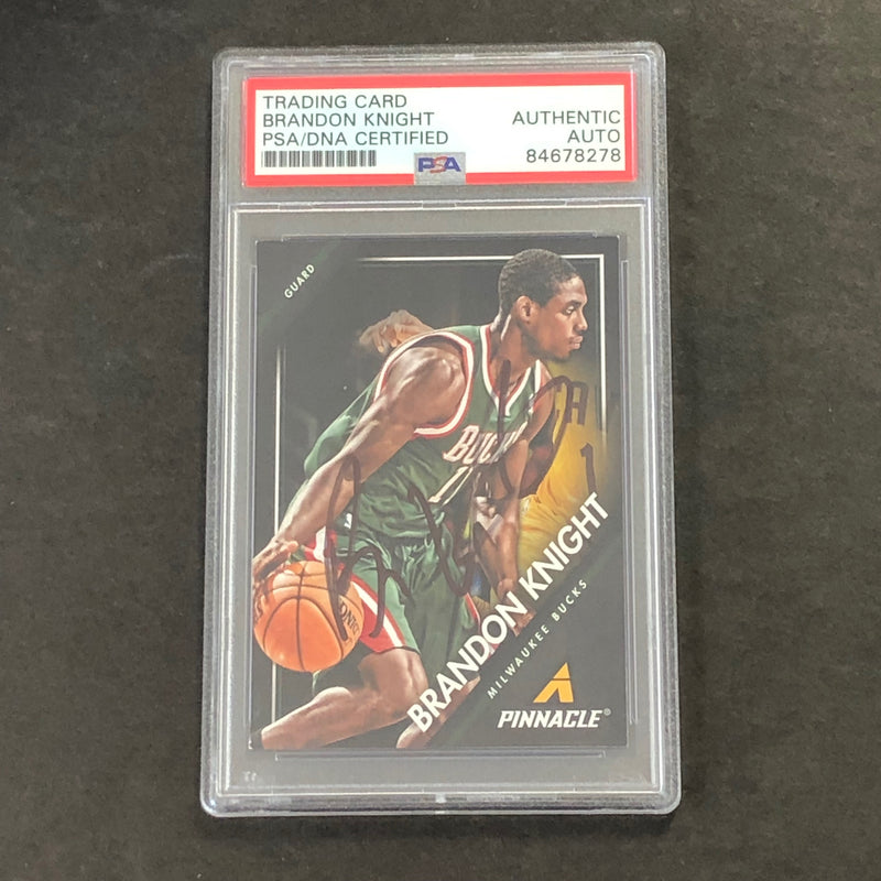 2013-14 Panini Pinnacle #93 Brandon Knight Signed Card AUTO PSA Slabbed Bucks