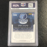 2012-13 Panini Brilliance #109 Tony Allen Signed Card AUTO PSA Slabbed Grizzlies
