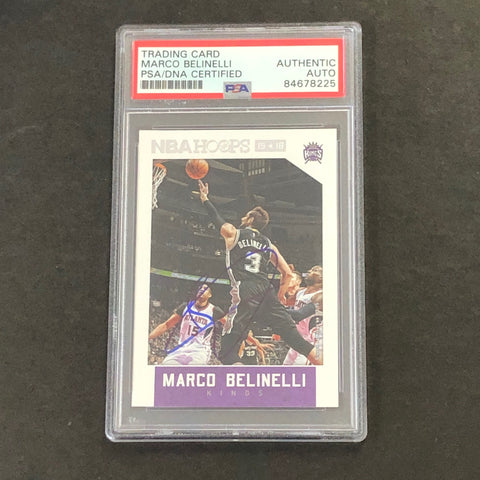 2015-16 NBA Hoops #94 Marco Belinelli Signed Card AUTO PSA Slabbed Kings