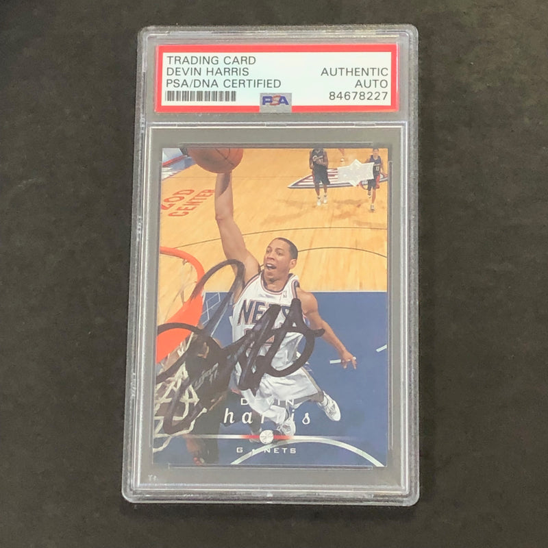 2008-09 Upper Deck Basketball #114 Devin Harris Signed Card AUTO PSA Slabbed Nets