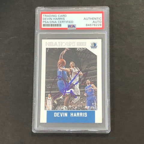 2015-16 NBA Hoops #139 Devin Harris Signed Card AUTO PSA Slabbed