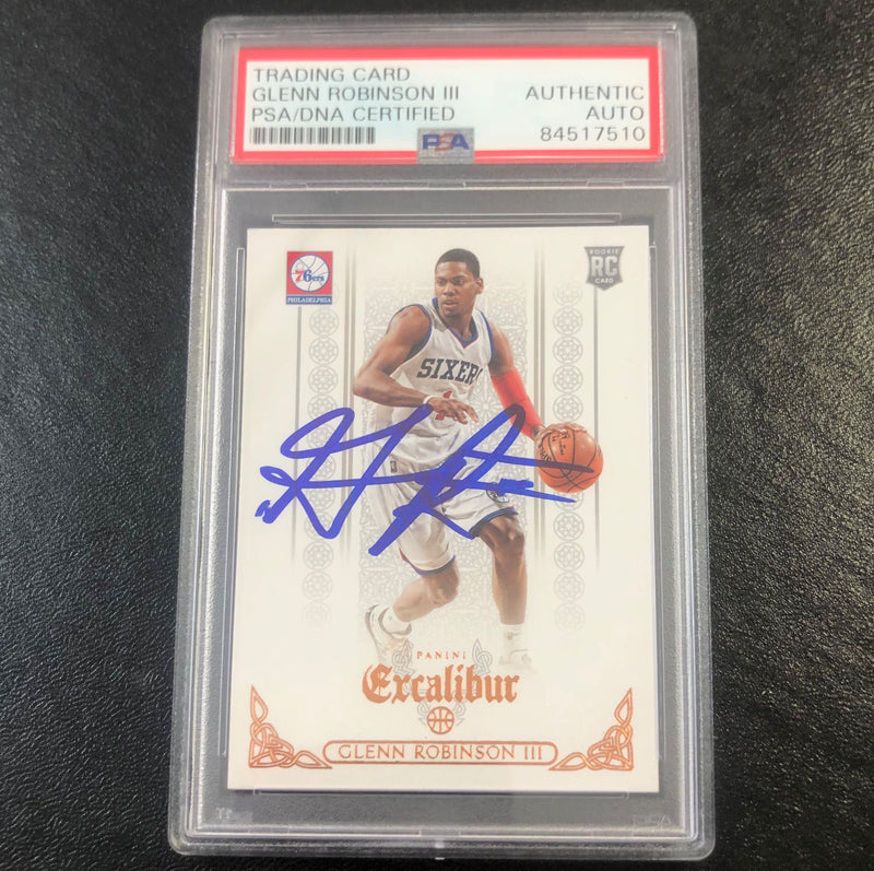 2014-15 Panini Excalibur #174 Glenn Robinson III Signed Card AUTO PSA Slabbed RC 76ers