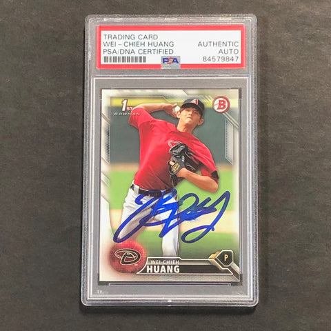 2016 Bowman Prospects #BP1 Wei-Chieh Huang Signed Card PSA Slabbed Auto Dbacks