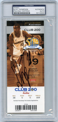 Klay Thompson Signed Oracle Ticket PSA/DNA Warriors Autographed Slabbed Rookie