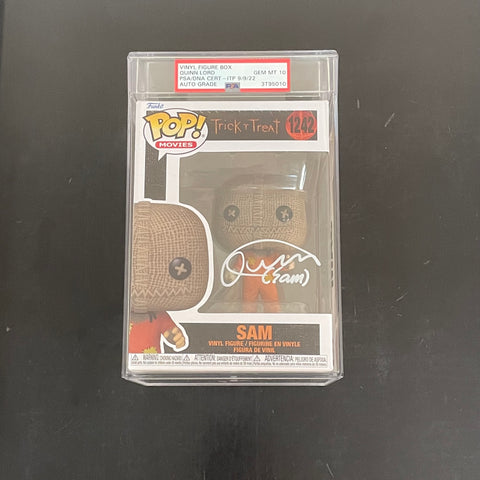 Quinn Lord Signed Funko Pop #1242 Sam Trick or Treat PSA/DNA AUTO 10