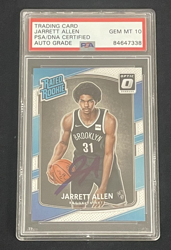 2017 Donruss Rated Rookie # 179 Jarrett Allen Signed Card AUTO 10 PSA Slabbed RC Nets