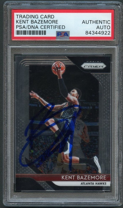 2018-19 PANINI PRIZM #11 Kent Bazemore Signed Card AUTO PSA Slabbed Hawks