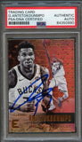 2017-18 Panini Essentials #34 Giannis Antetokounmpo Signed Card AUTO PSA Slabbed