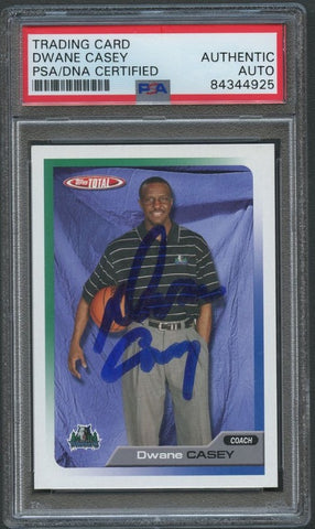 2005-06 Topps Total #393 Dwane Casey Signed Card Auto PSA Slabbed