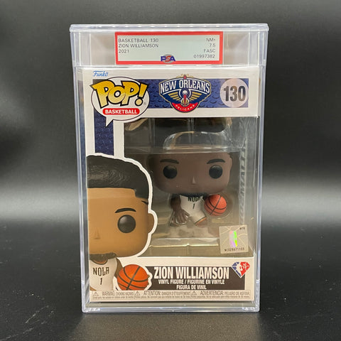 Zion Williamson Encapsulated Funko Pop #130 PSA NM 7.5 FASC Pelicans