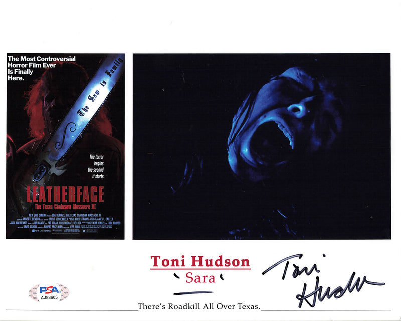 Toni Hudson signed 8x10 photo PSA/DNA Autographed Leatherface