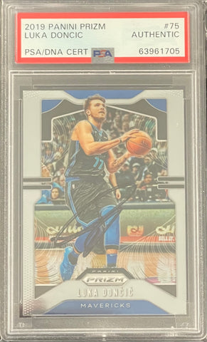 2019 Panini Prizm #75 Luka Doncic Signed Card AUTO PSA Slabbed Mavericks
