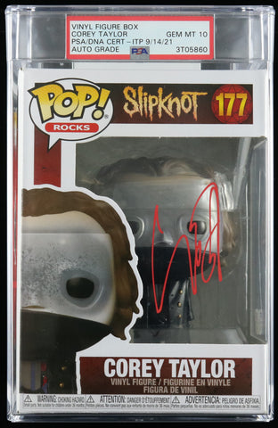 Corey Taylor Slipknot Signed Funko Pop #177 PSA/DNA Encapsulated Auto Grade 10 Gem Mint