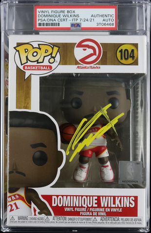 Dominique Wilkins Signed Funko Pop PSA/DNA Encapsulated Autographed Hawks
