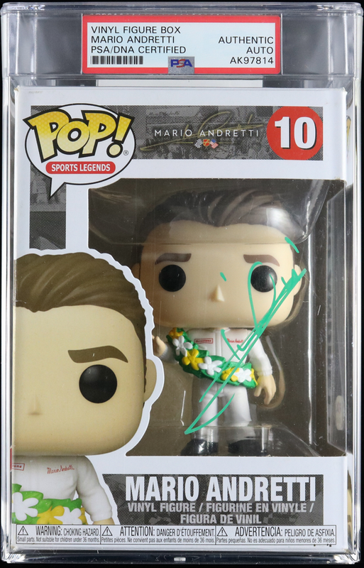 Mario Andretti Signed Funko Pop PSA/DNA Encapsulated NASCAR
